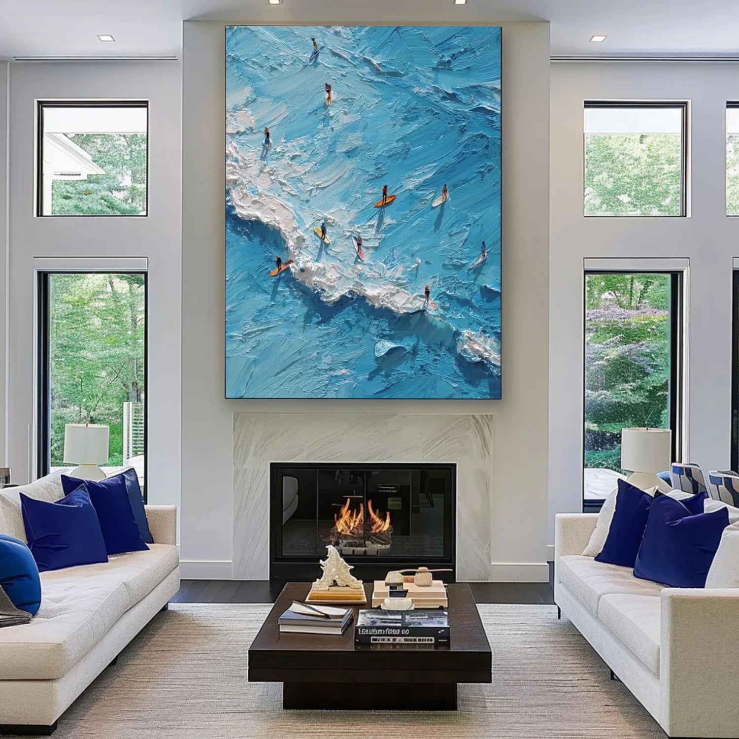 Surfing Sport Textured Wall Art #MS012