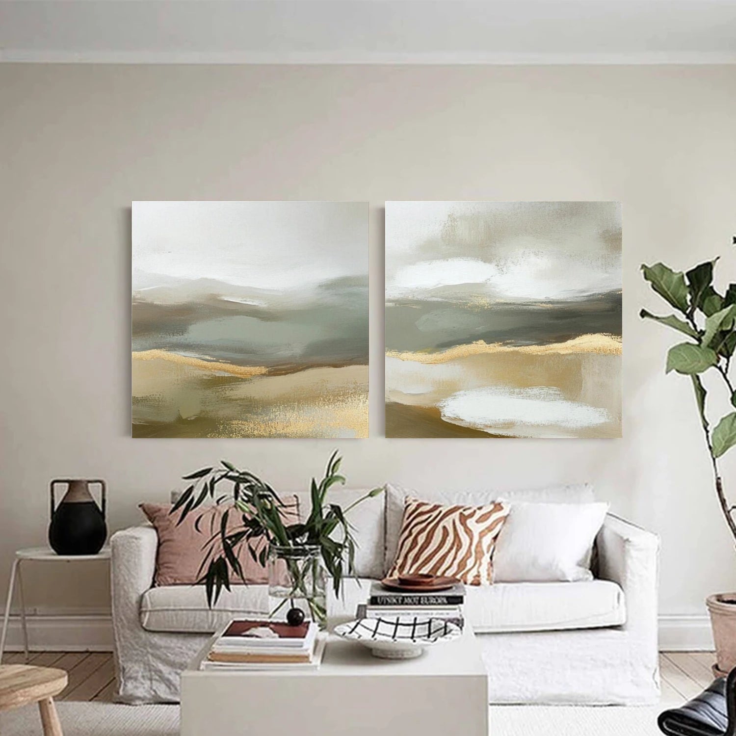 Abstract Canvas Wall Art Set of 2 #AP324