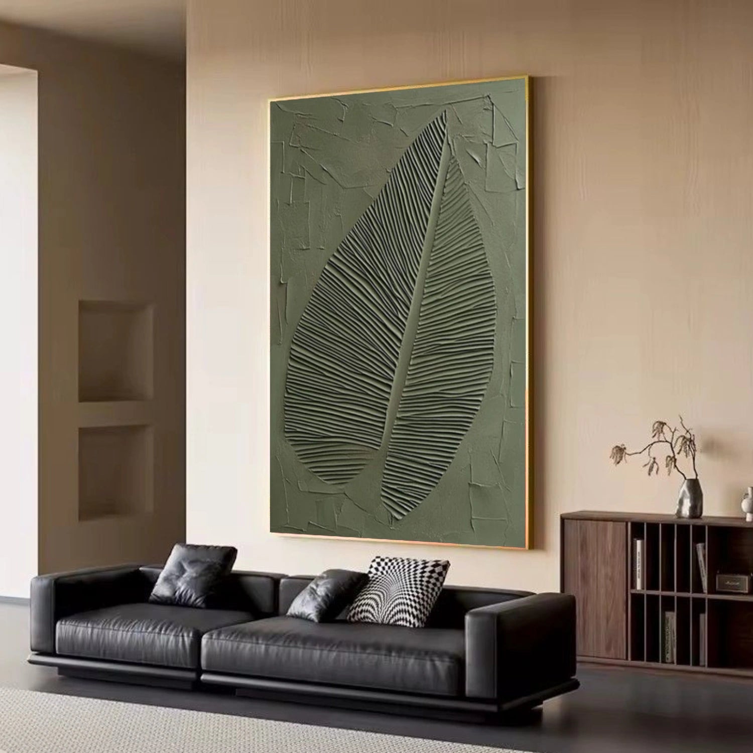Green Minimalist Textured Canvas Art #MT200