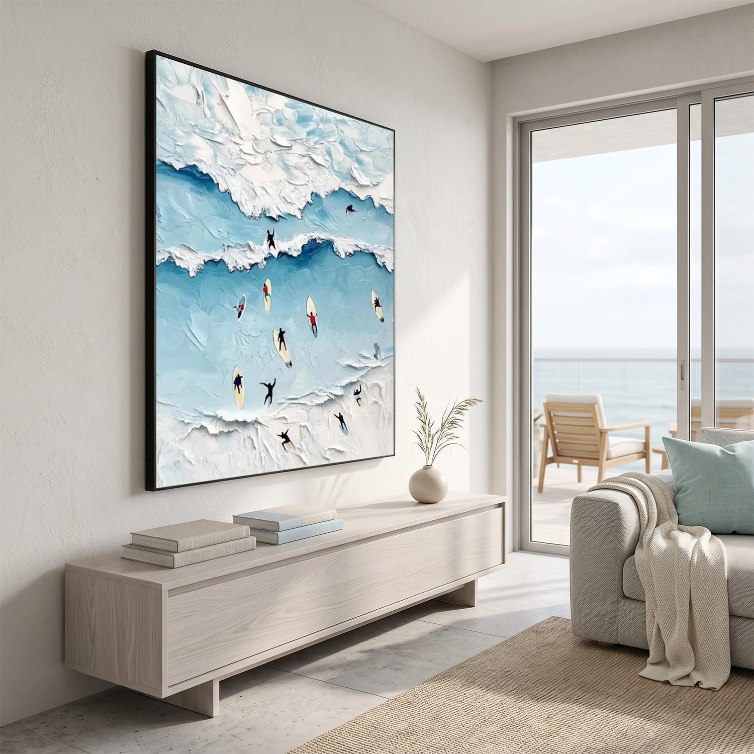 Surfing Sport Textured Wall Art #MS128