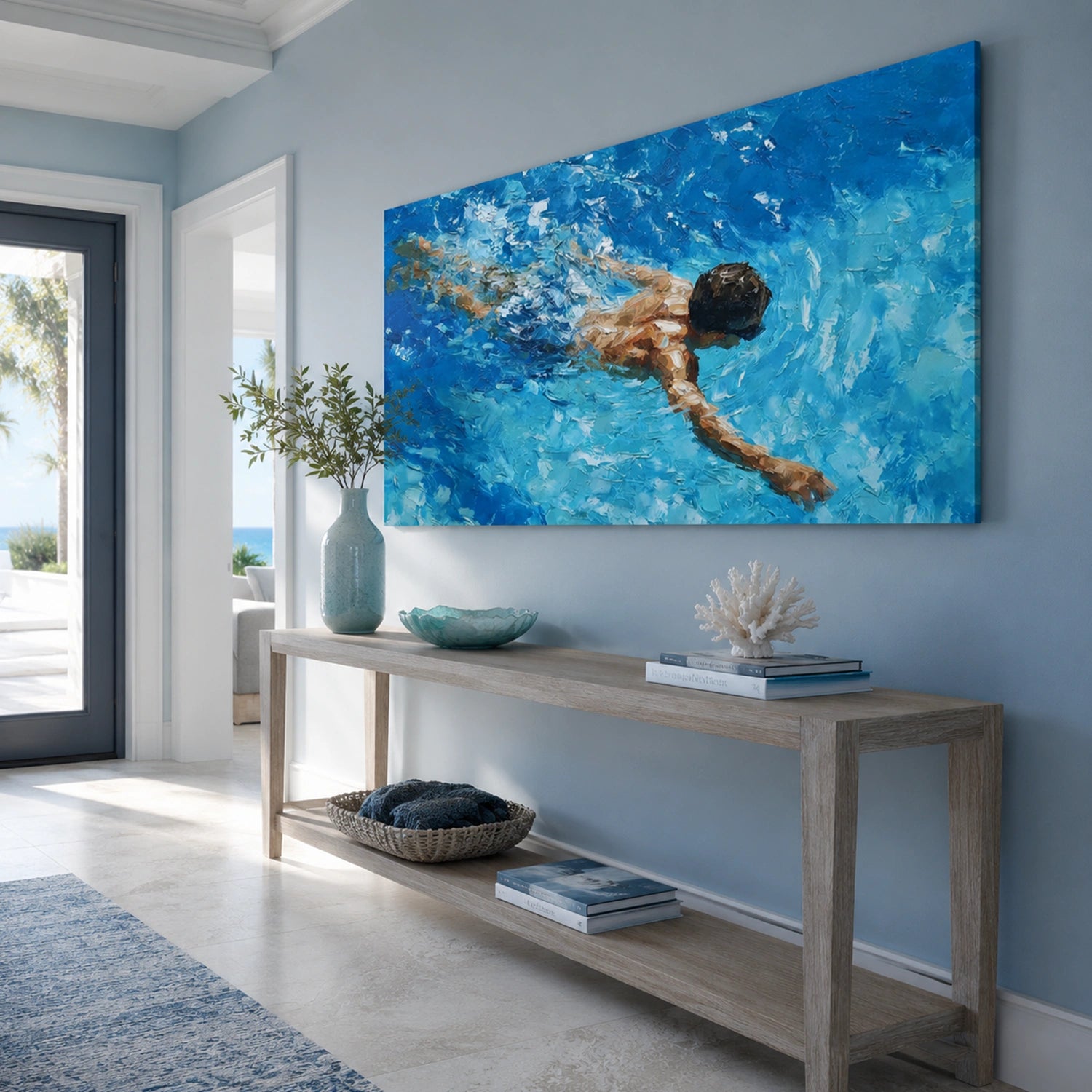 Swimming Sport Textured Wall Art #MS133