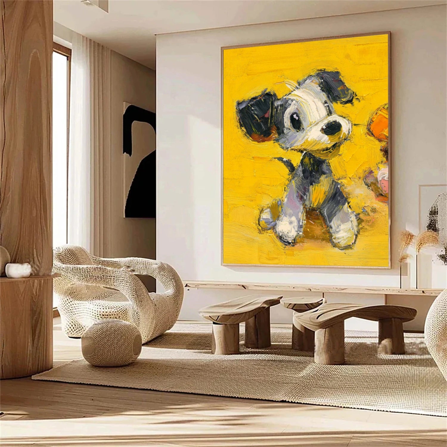 Abstract Animal Dog Textured Wall Art #AC094