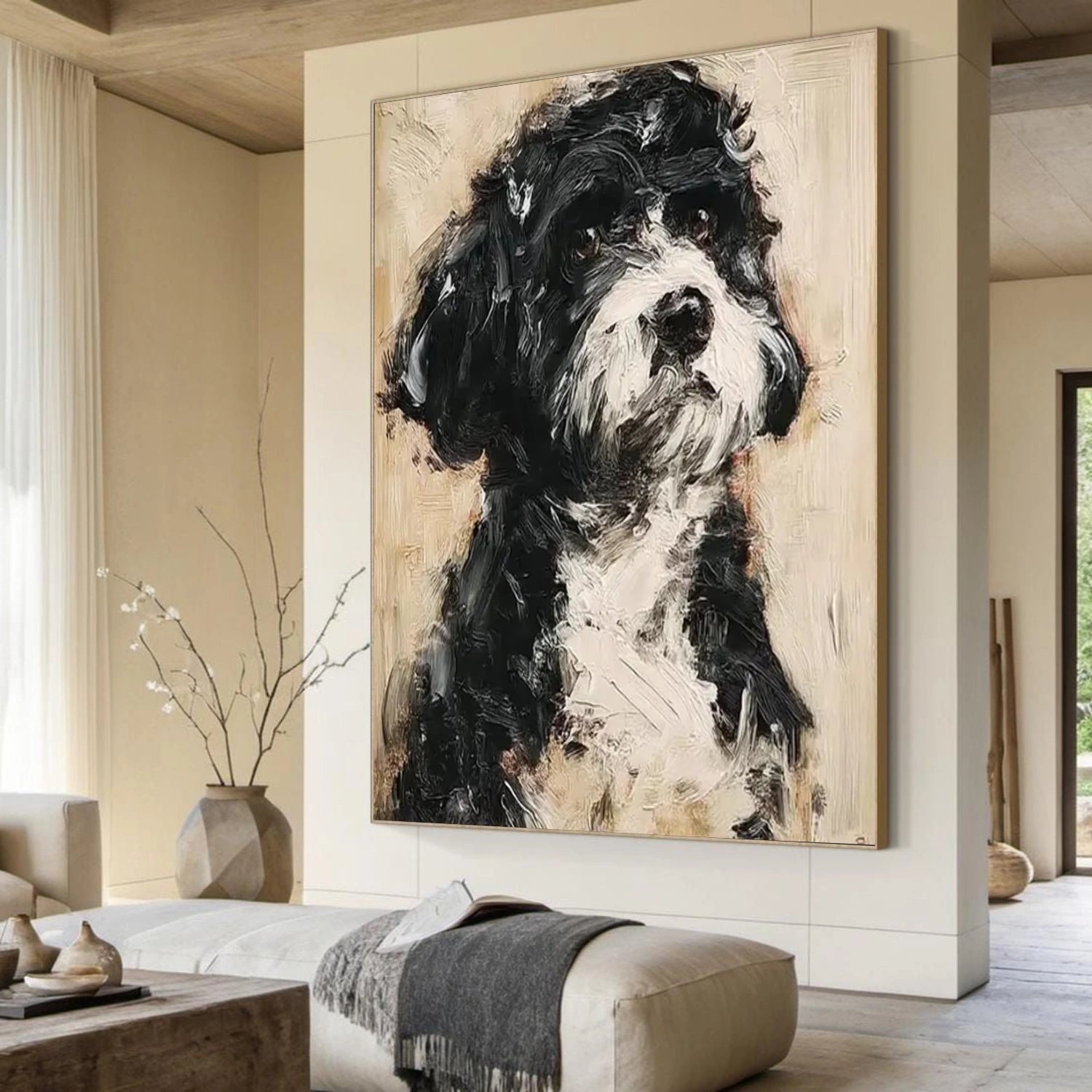 Abstract Animal Dog Textured Wall Art #AC098
