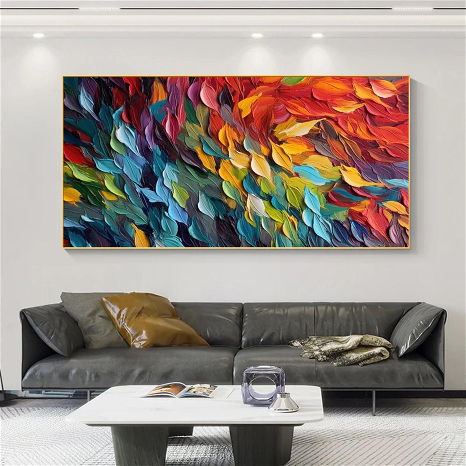 Colorful Abstract Textured Painting Canvas #AT034