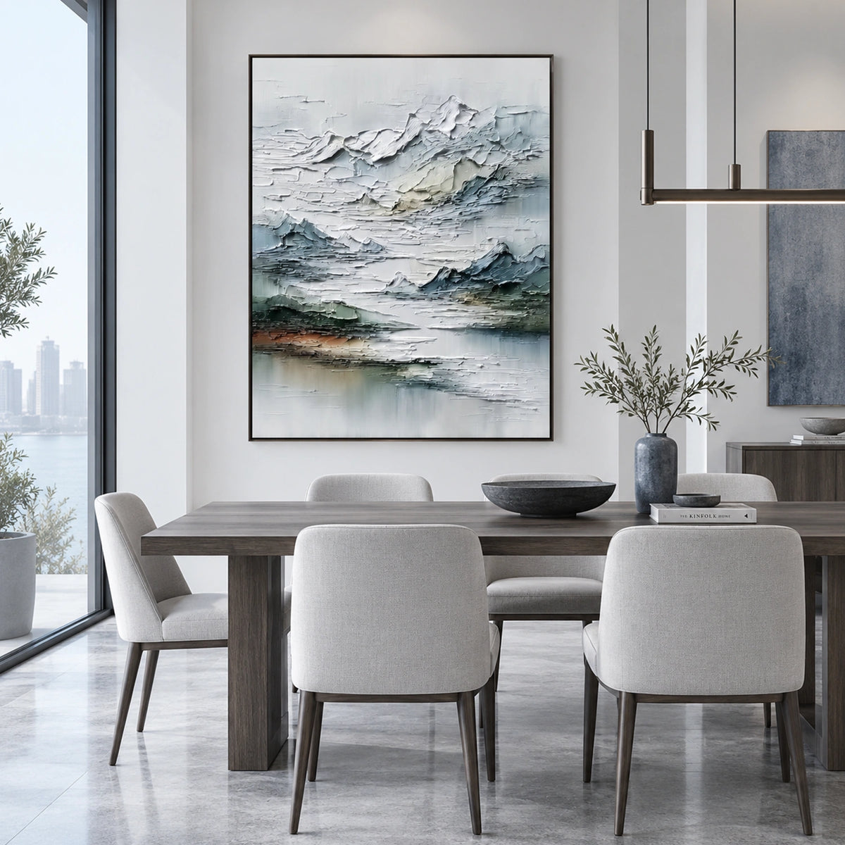 Abstract Mountain Textured Canvas Art #MO077