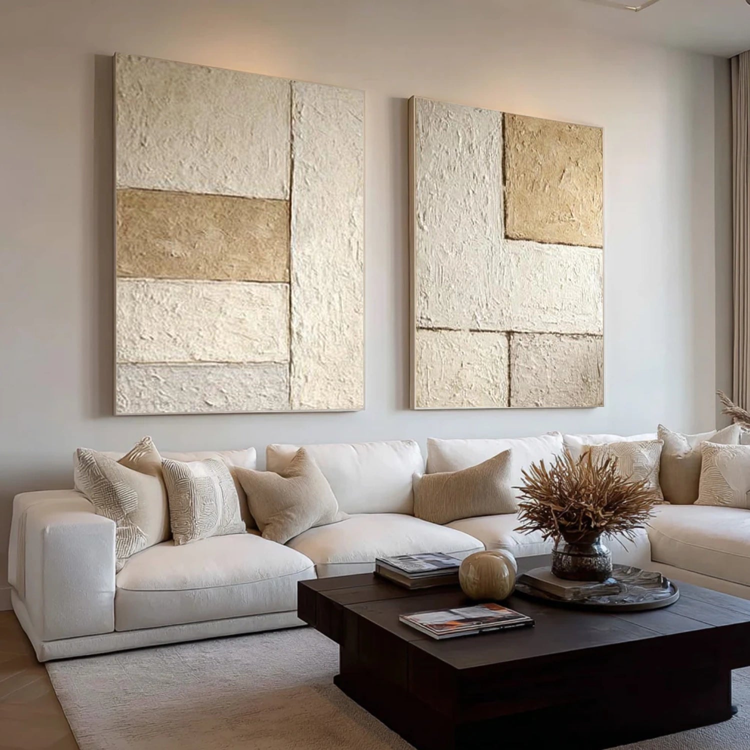 Wabi Sabi Textured Canvas Art Set of 2 #WS134