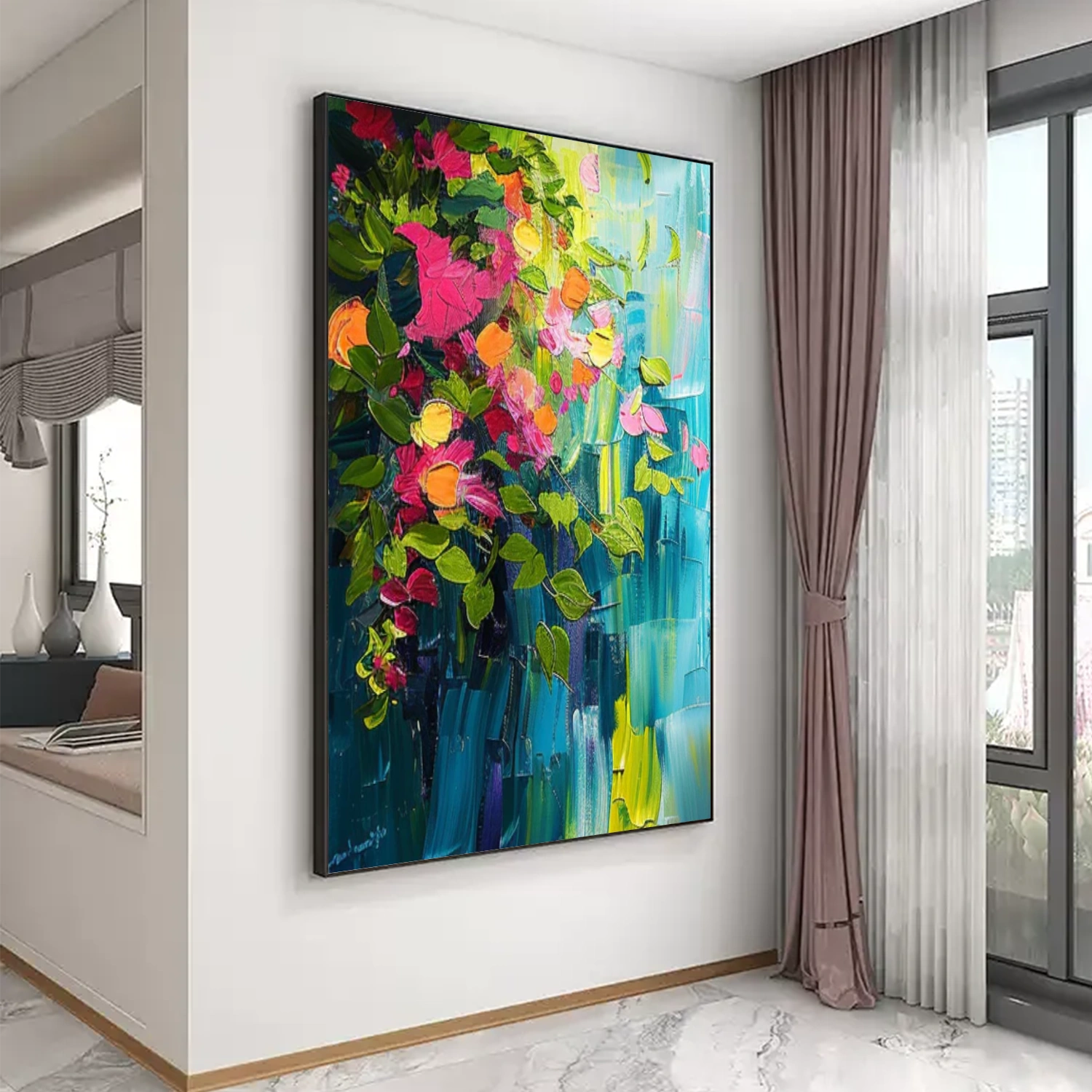 Colorful Flower Abstract Wall Art #FP153