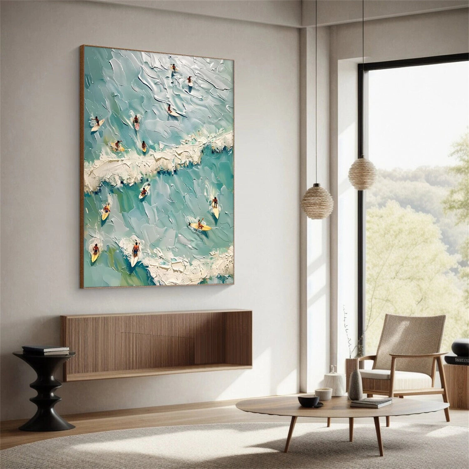 Surfing Sport Textured Wall Art #MS102