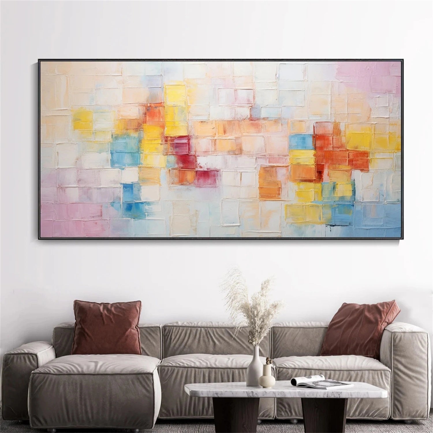 Colorful Abstract Textured Painting Canvas #AT088