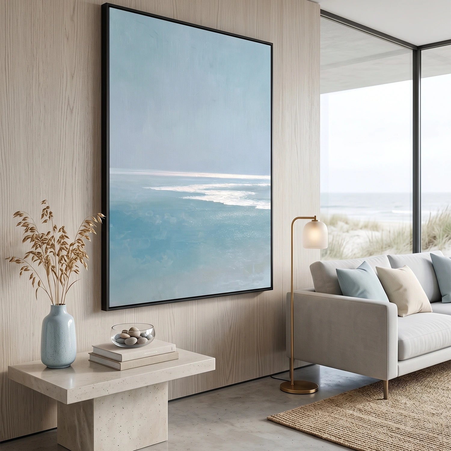 Blue Ocean And Sky Abstract Wall Art #OS166
