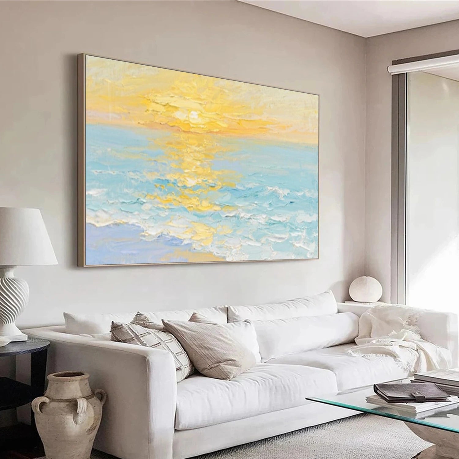 Ocean And Sky Abstract Textured Wall Art #OS129