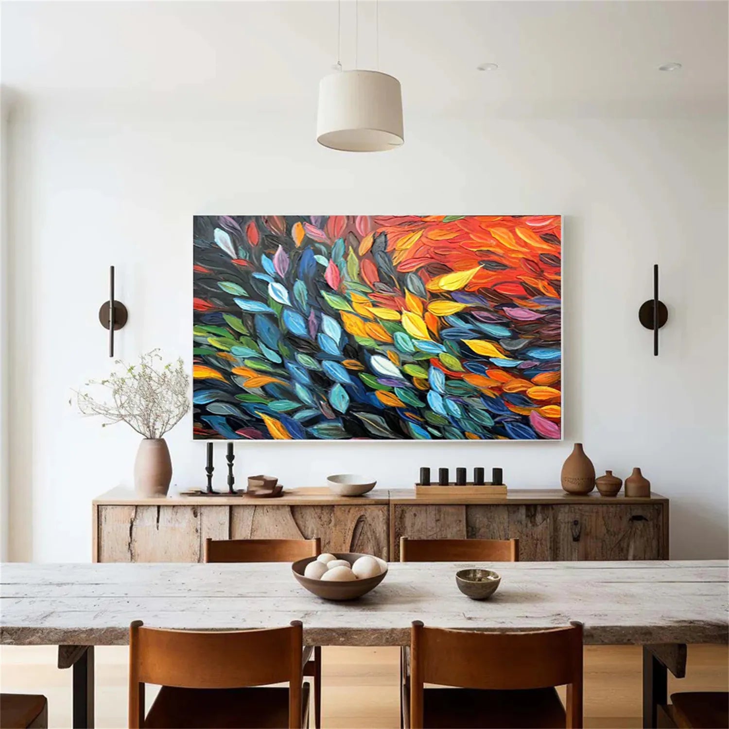 Colorful Tree Textured Painting Canvas #TP012