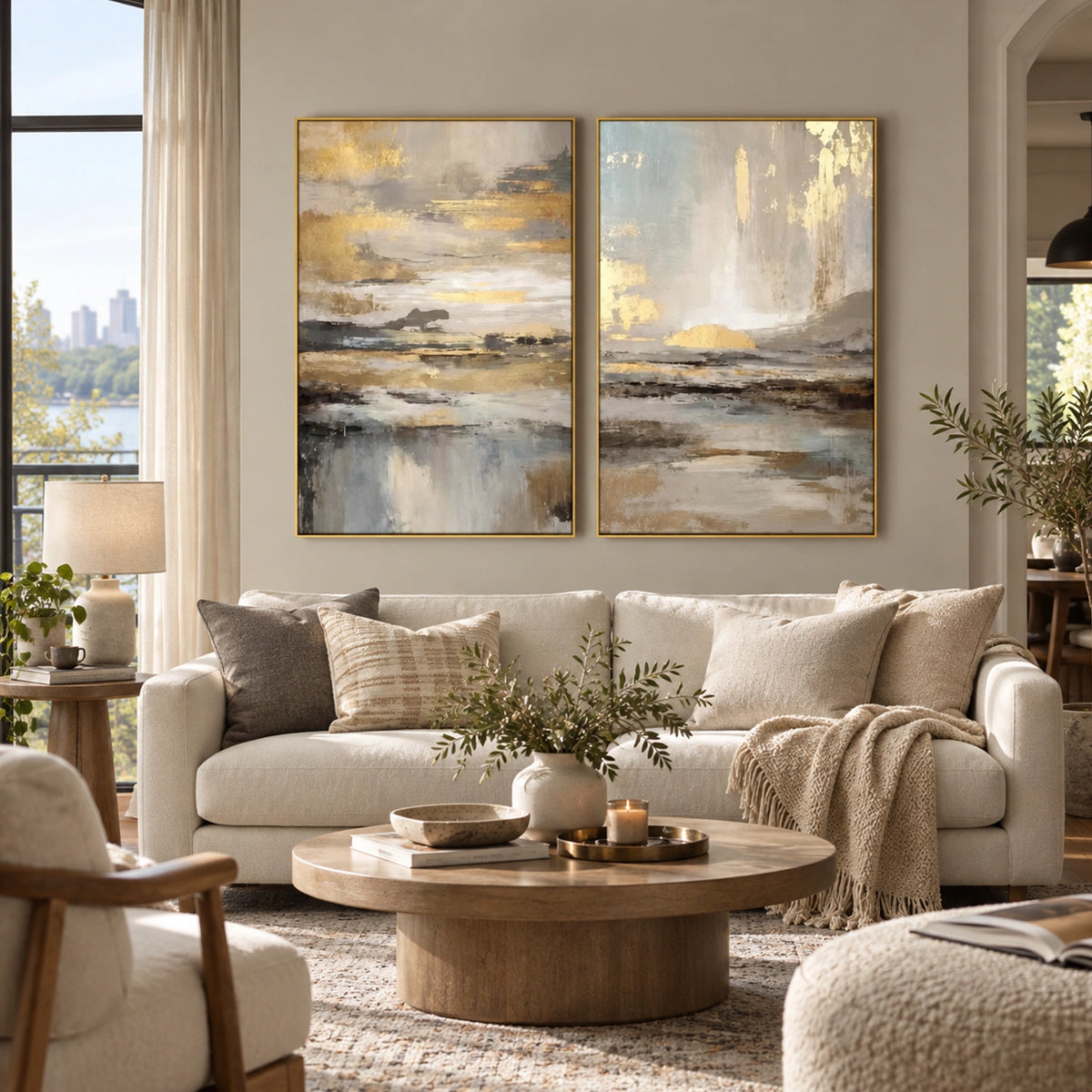 Abstract Textured Wall Art Set of 2 #AT196