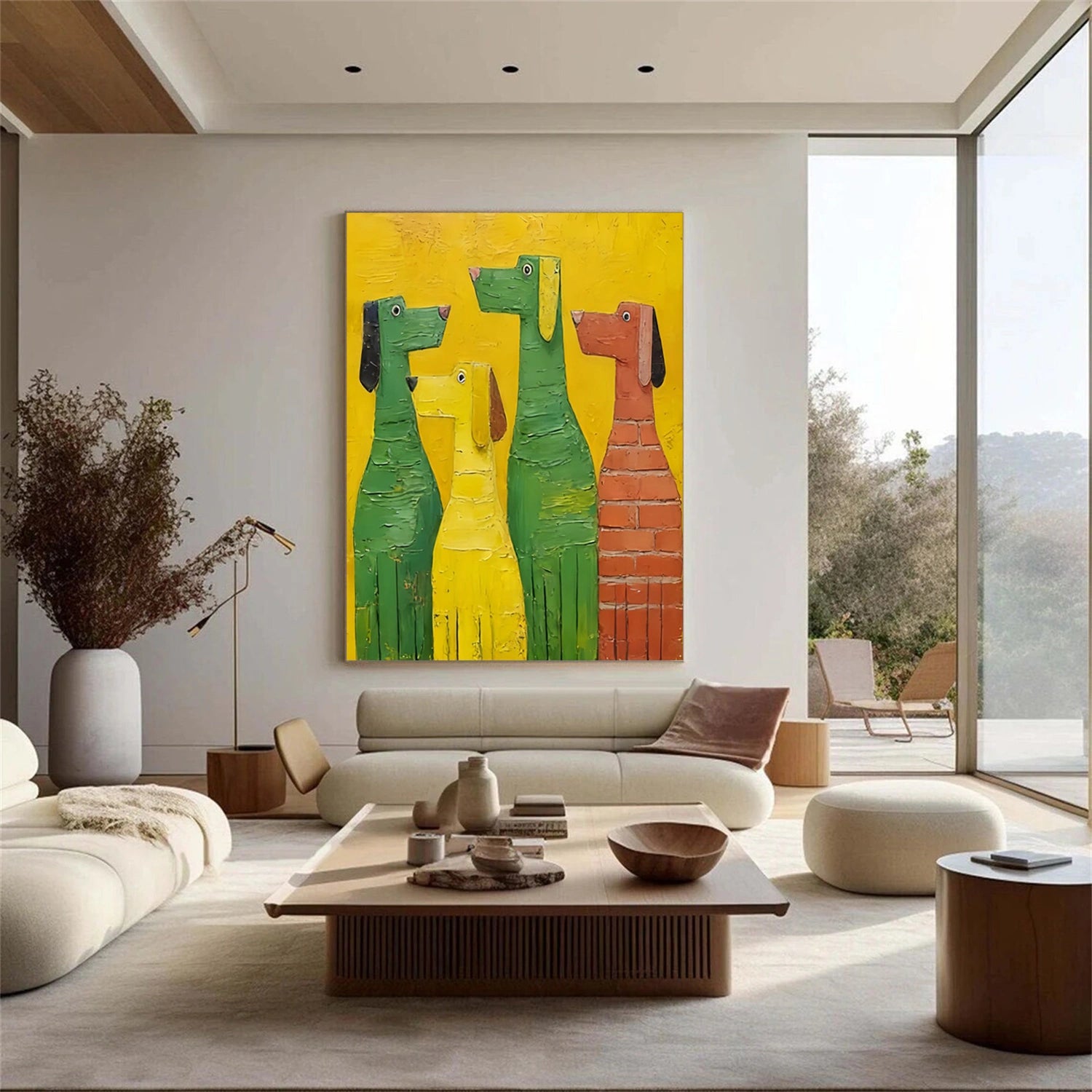 Abstract Animal Dog Textured Wall Art #AC112