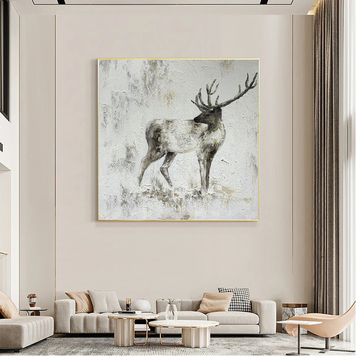 Abstract Animal Cervus elaphus Wall Art #AC053