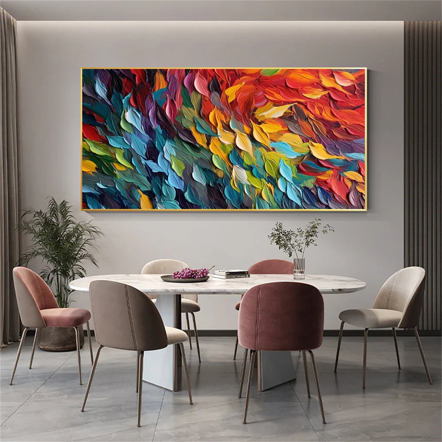 Colorful Abstract Textured Painting Canvas #AT034