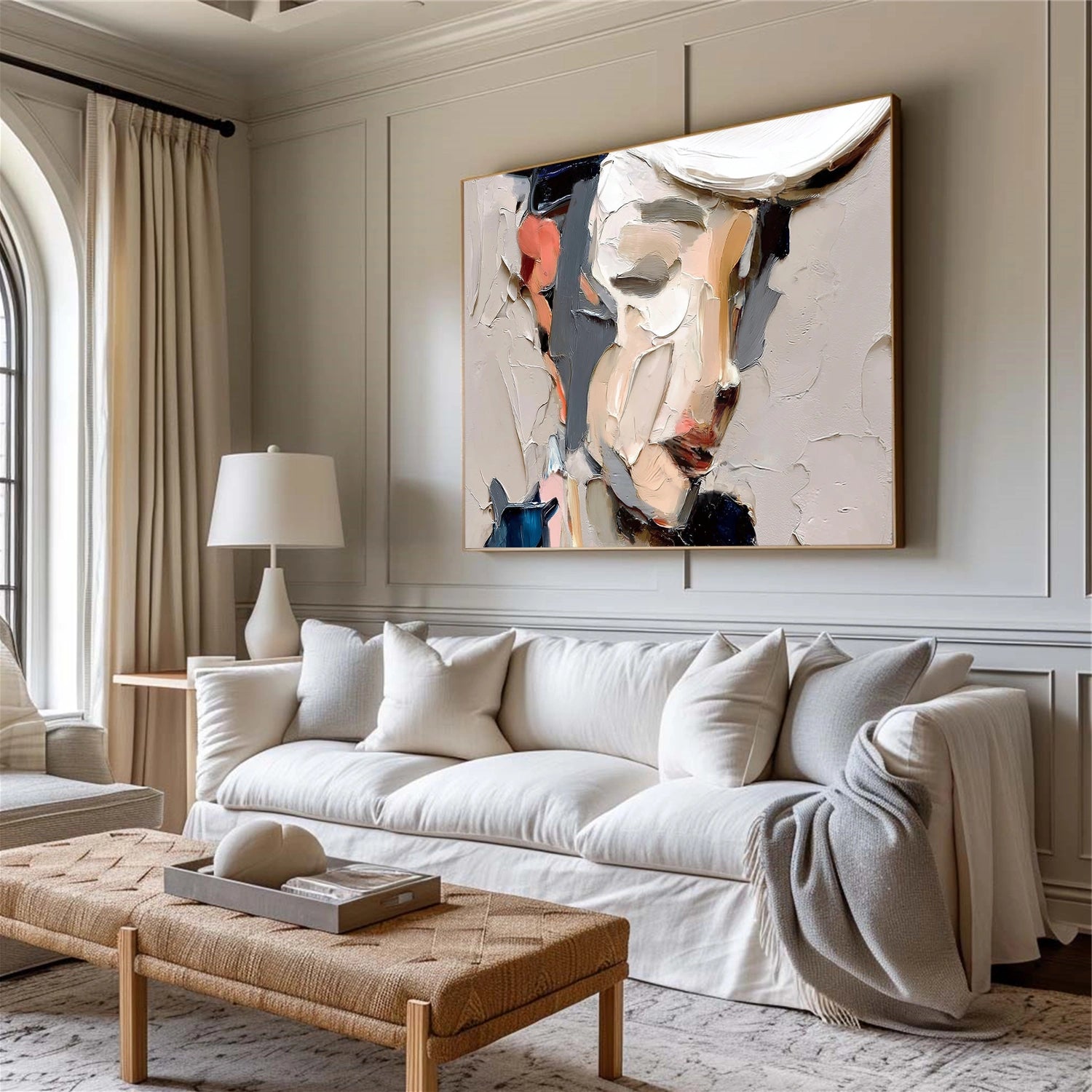 Abstract Portrait Textured Canvas Art #AE126