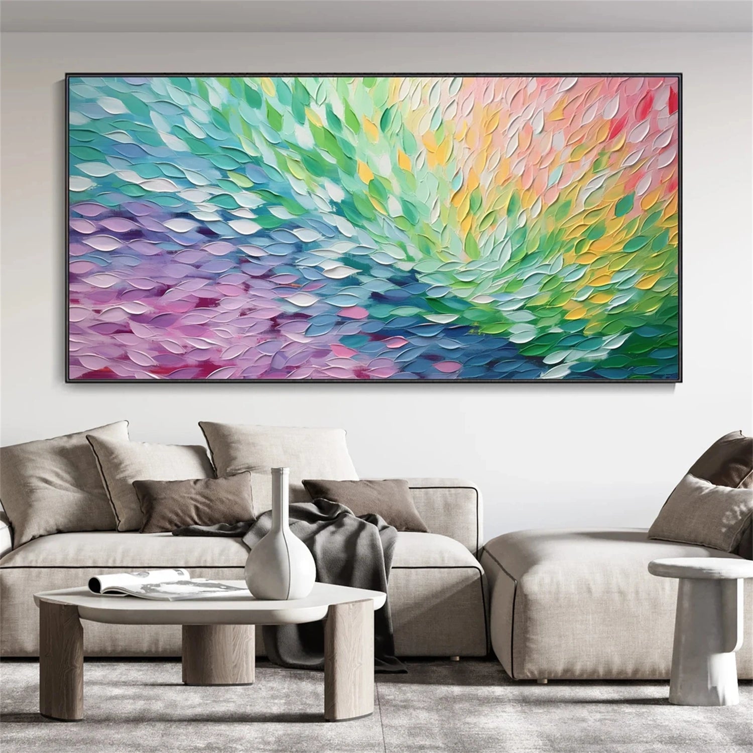 Colorful Abstract Textured Painting Canvas #AT079