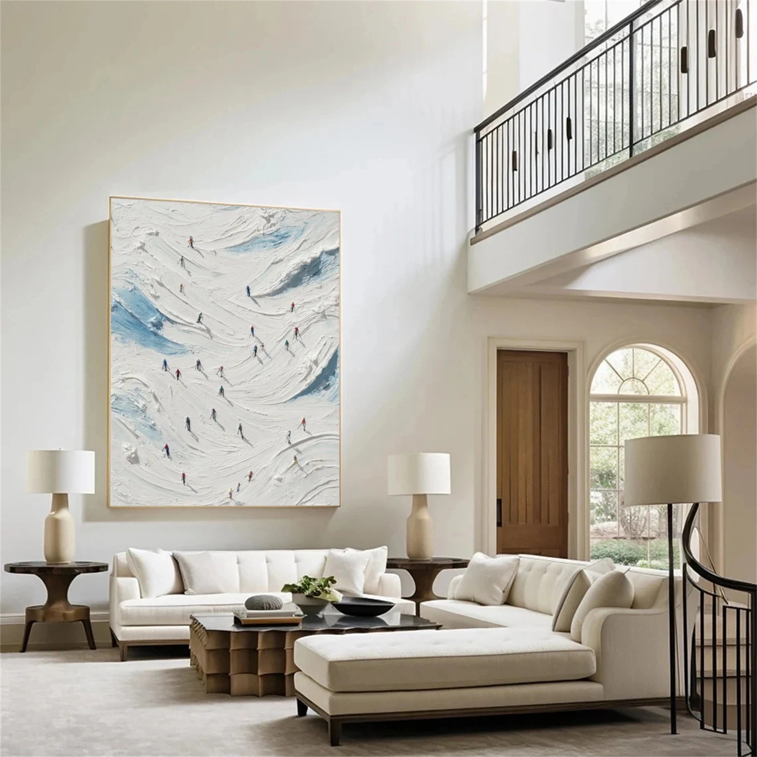 Skiing Sport Textured Wall Art #MS042