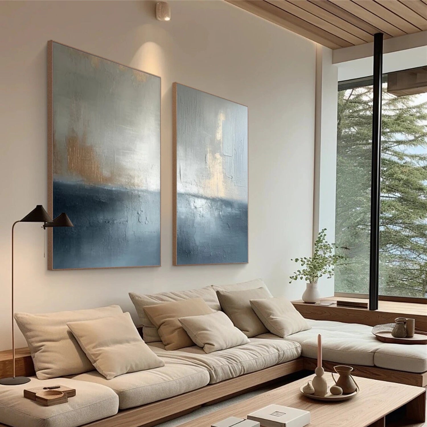 Abstract Canvas Wall Art Set of 2 #AP261