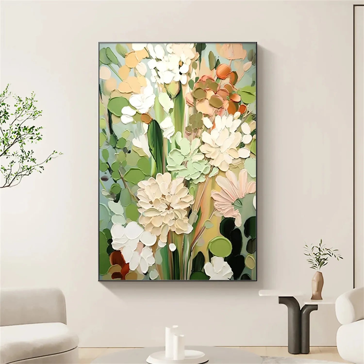 Colorful Flower Textured Painting Canvas #FP015