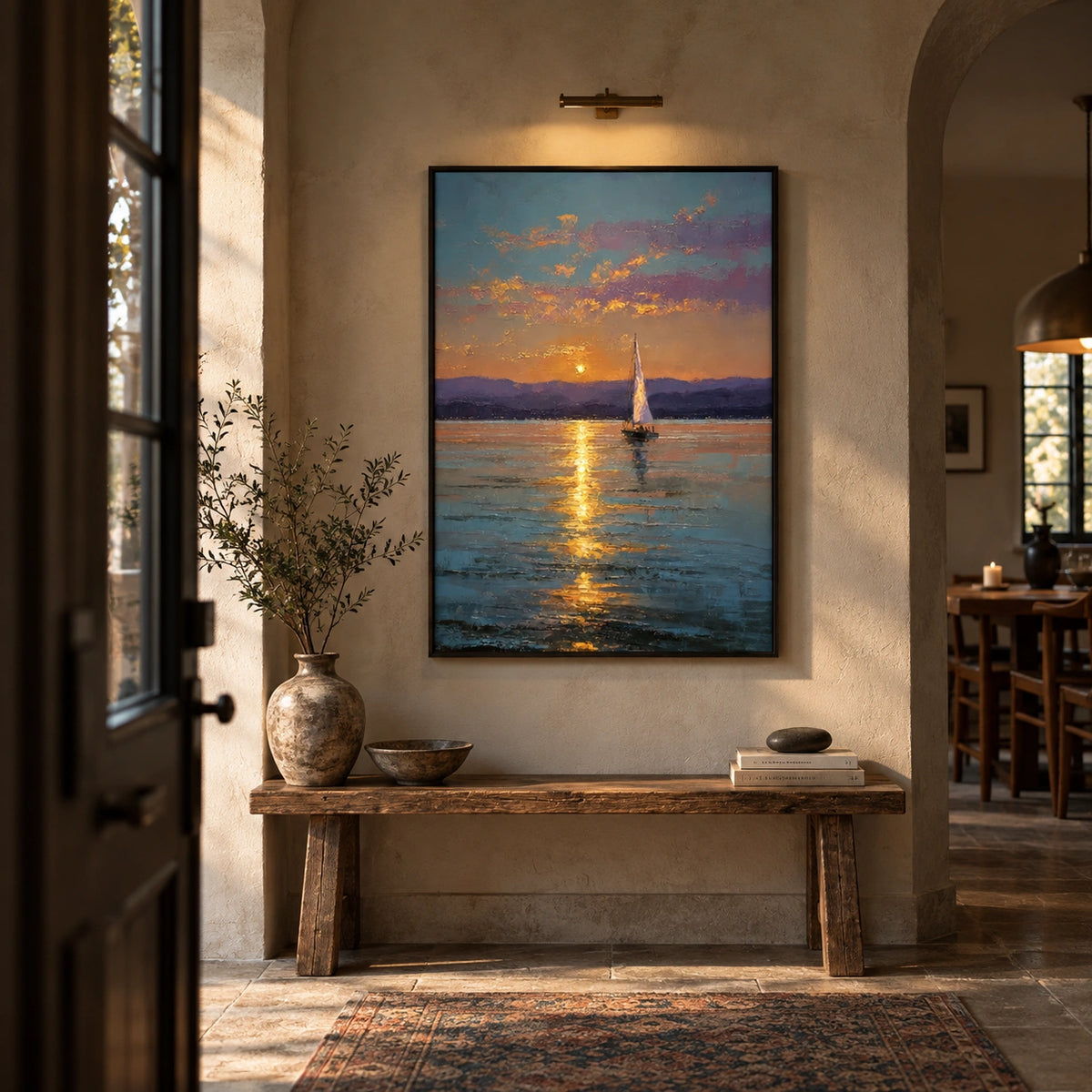 Ocean And Sky Abstract Textured Wall Art #OS213
