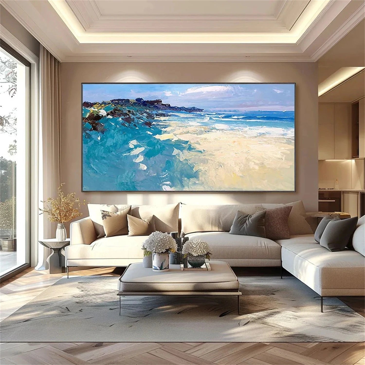 Ocean And Sky Abstract Wall Art #OS061