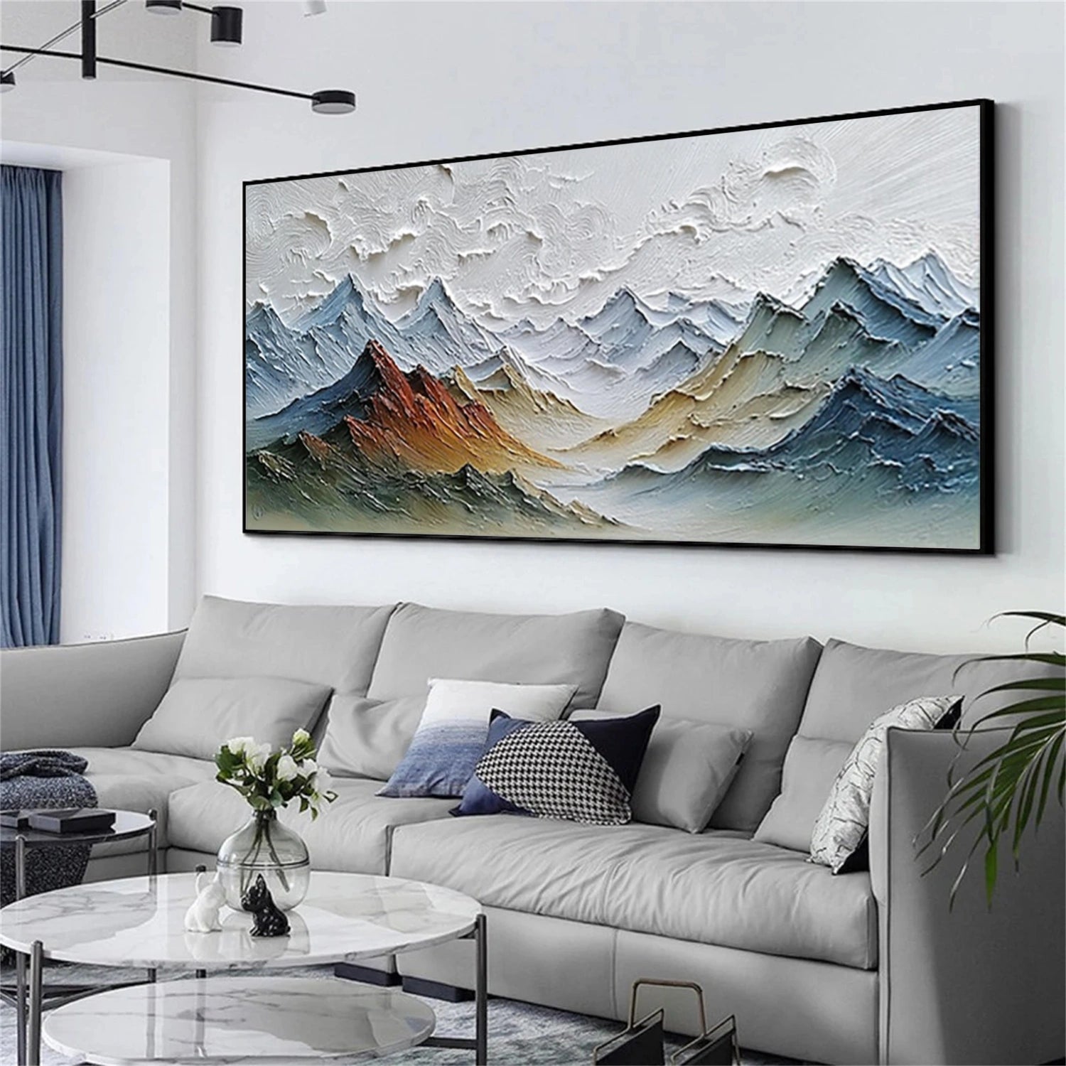 Abstract Mountain Textured Canvas Art #MO039