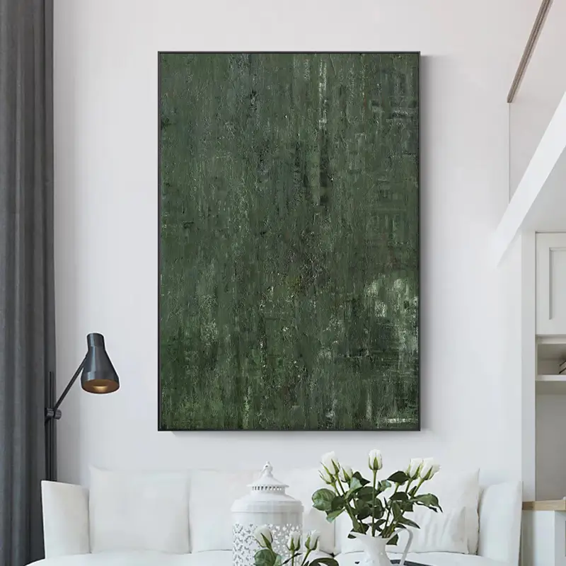 Green Minimalist Textured Painting Canvas #MT092