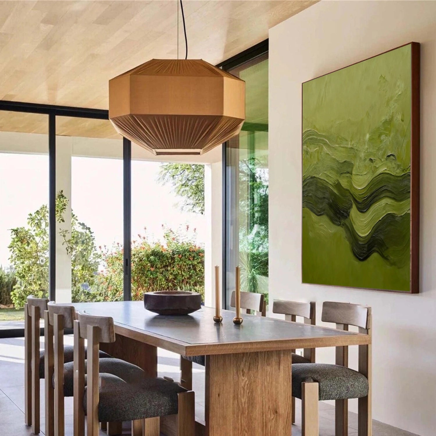 Green Abstract Textured Wall Art #AT127