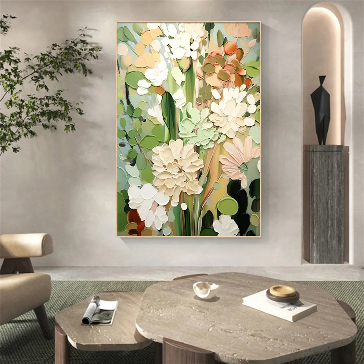 Colorful Flower Textured Painting Canvas #FP015