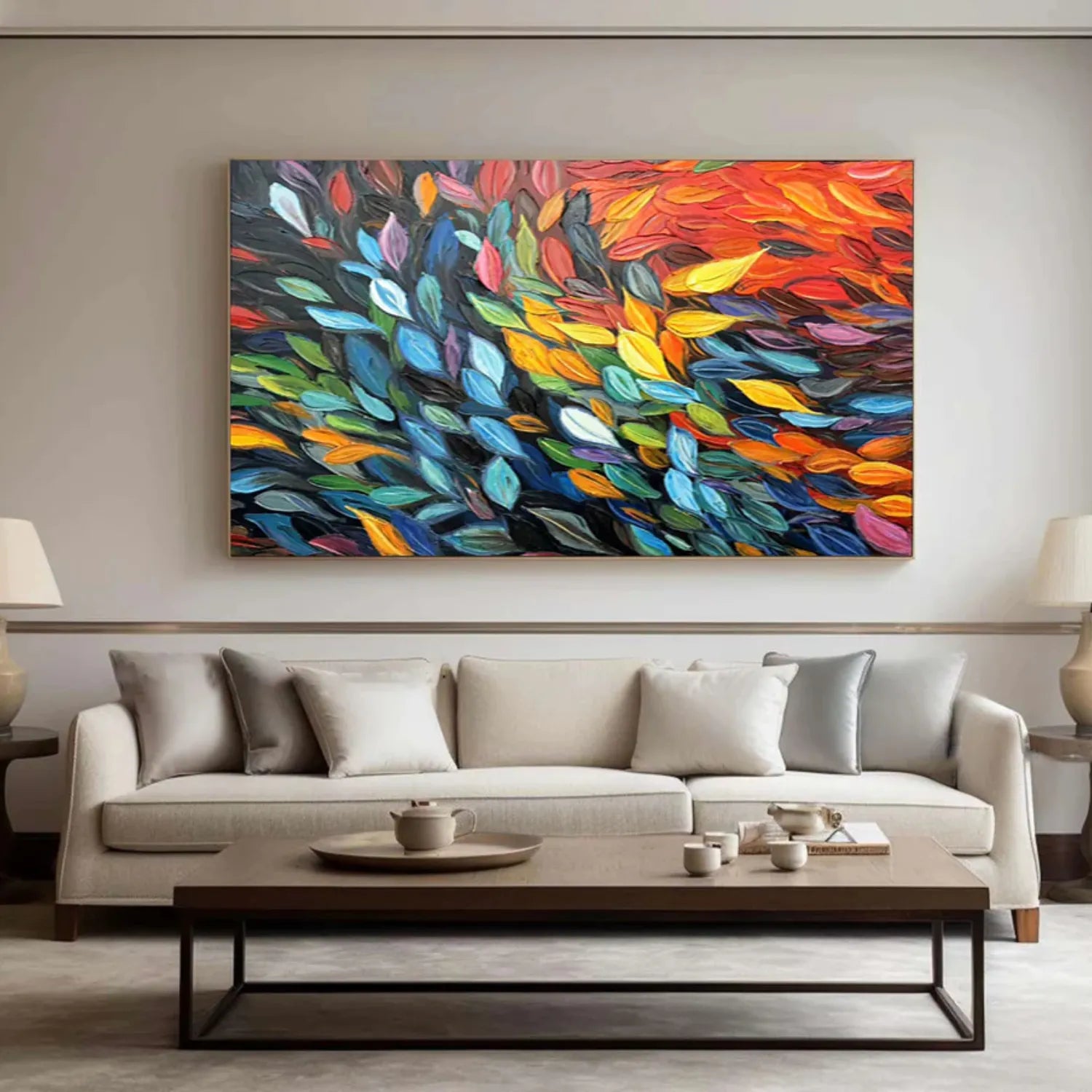 Colorful Tree Textured Painting Canvas #TP012