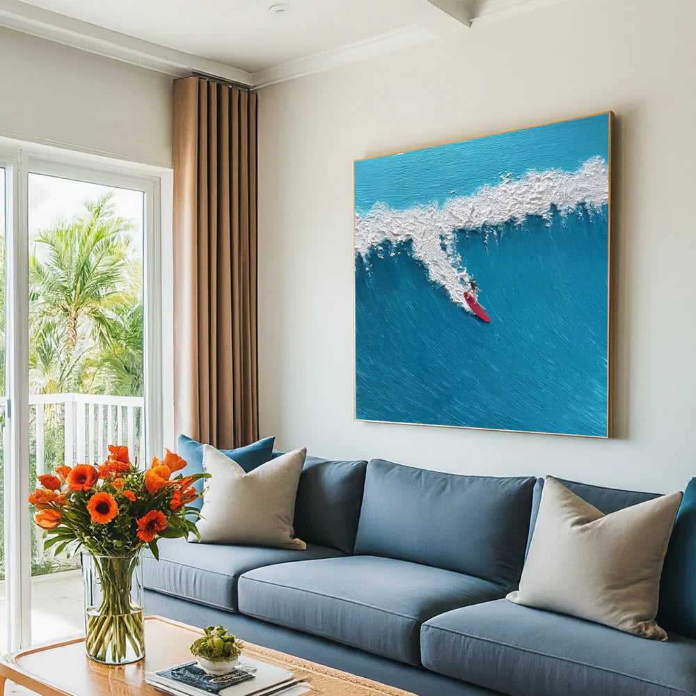 Surfing Sport Textured Wall Art #MS029