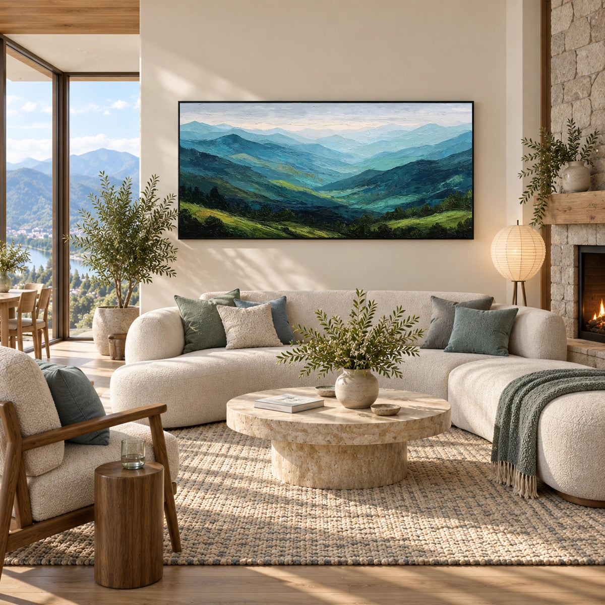 Abstract Mountain Textured Canvas Art #MO080