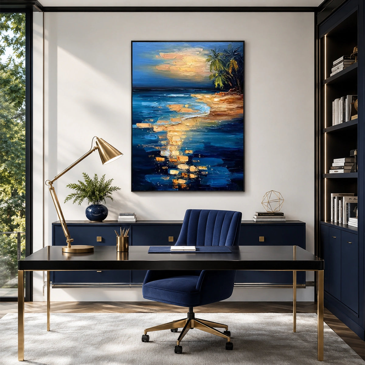 Ocean And Sky Abstract Textured Wall Art #OS223