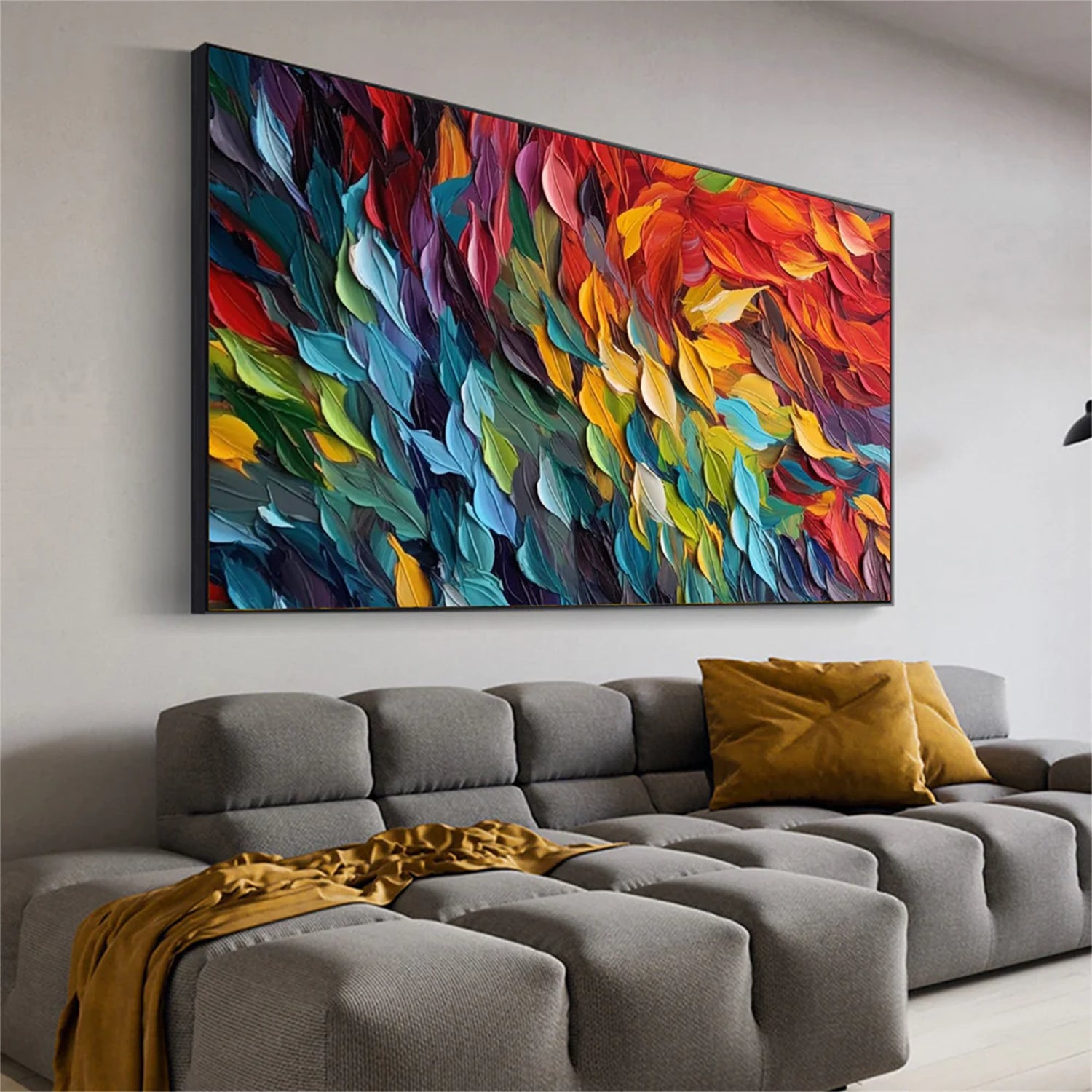 Colorful Abstract Textured Painting Canvas #AT034