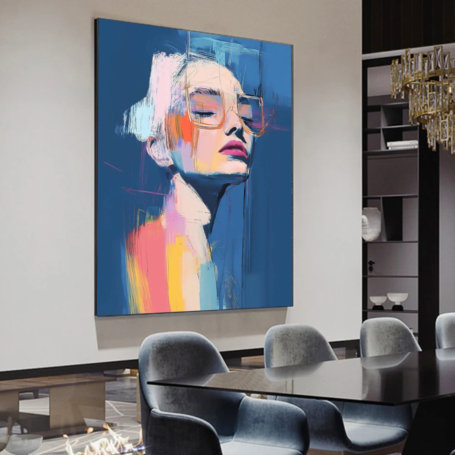 Abstract Portrait Canvas Art #AE105