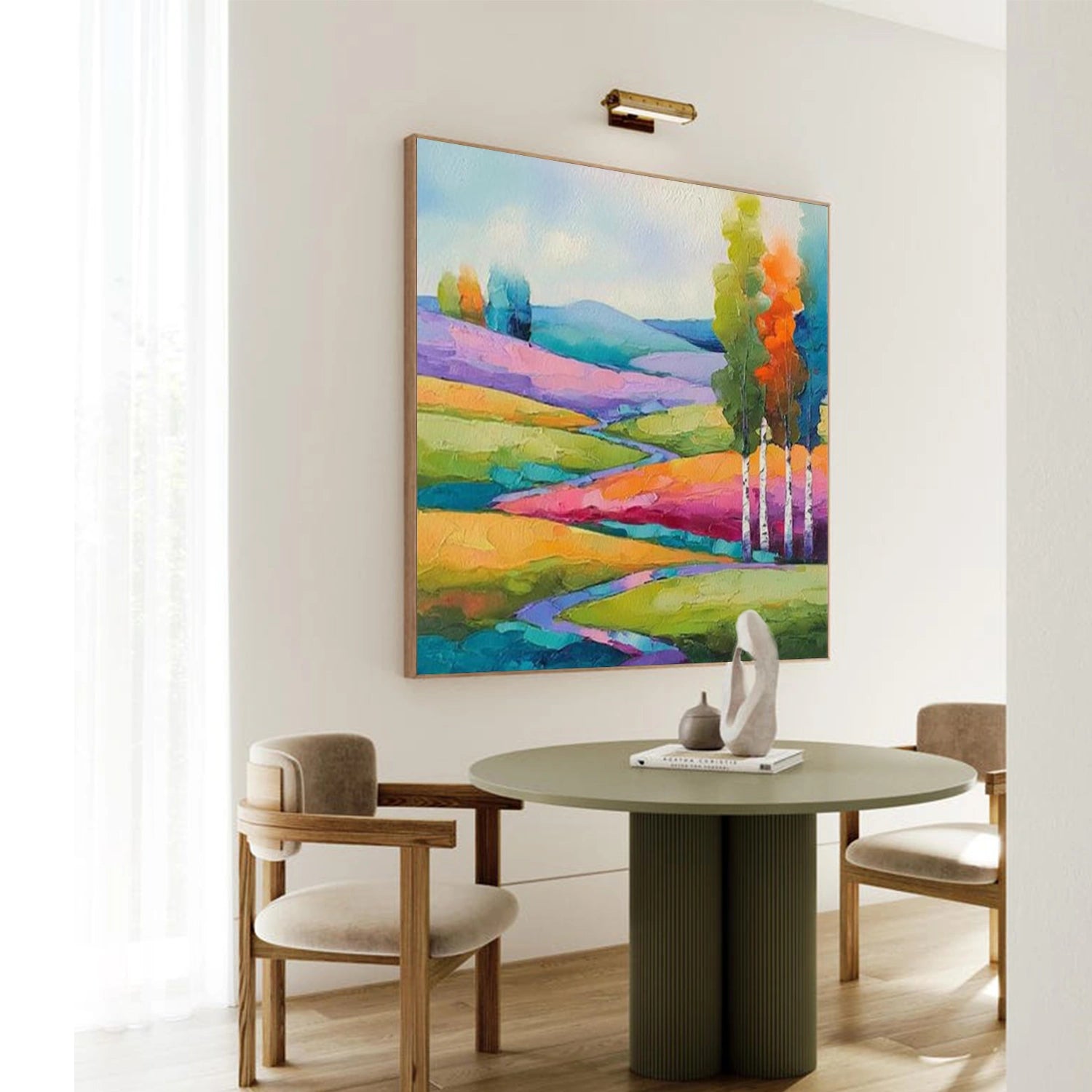 Colorful Abstract Mountain Canvas Art #MO043