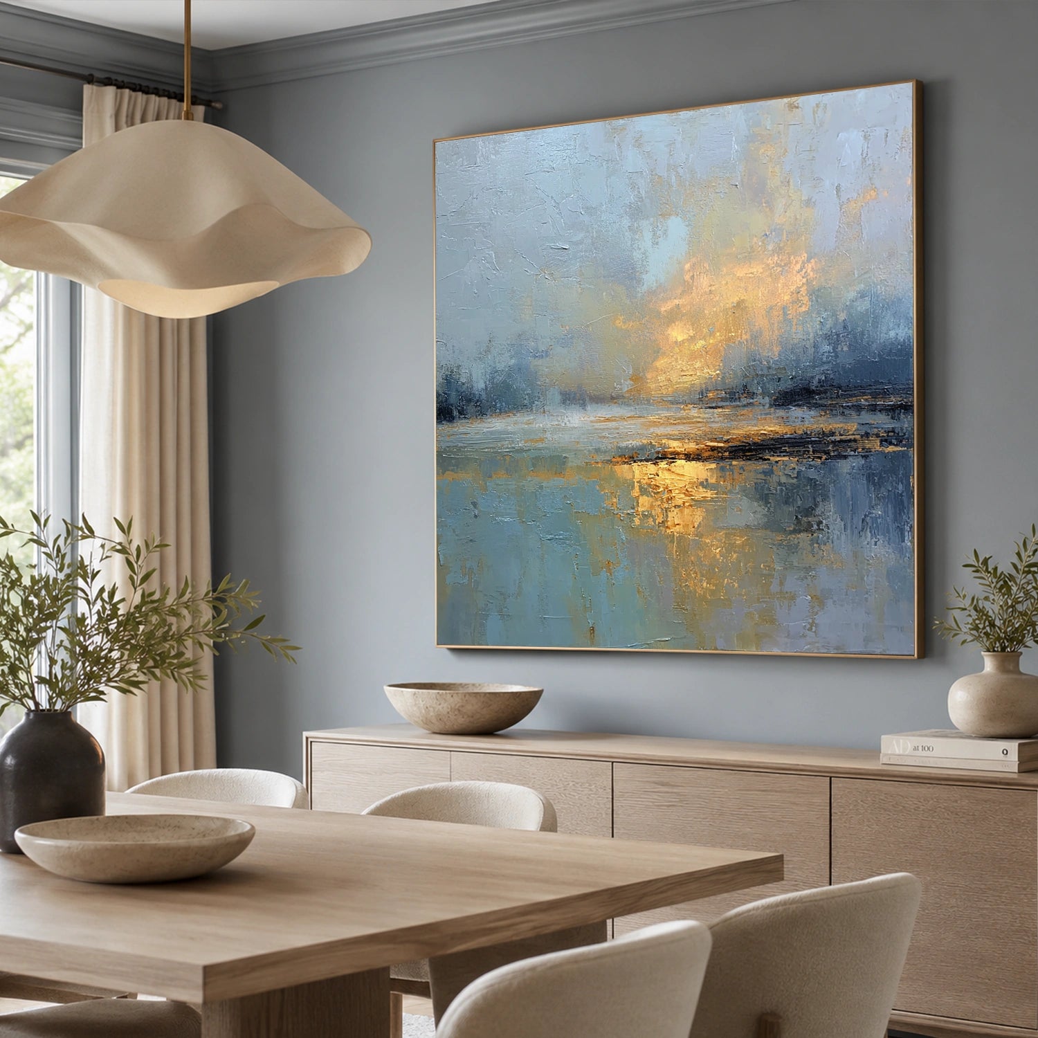 Ocean And Sky Abstract Textured Wall Art #OS172