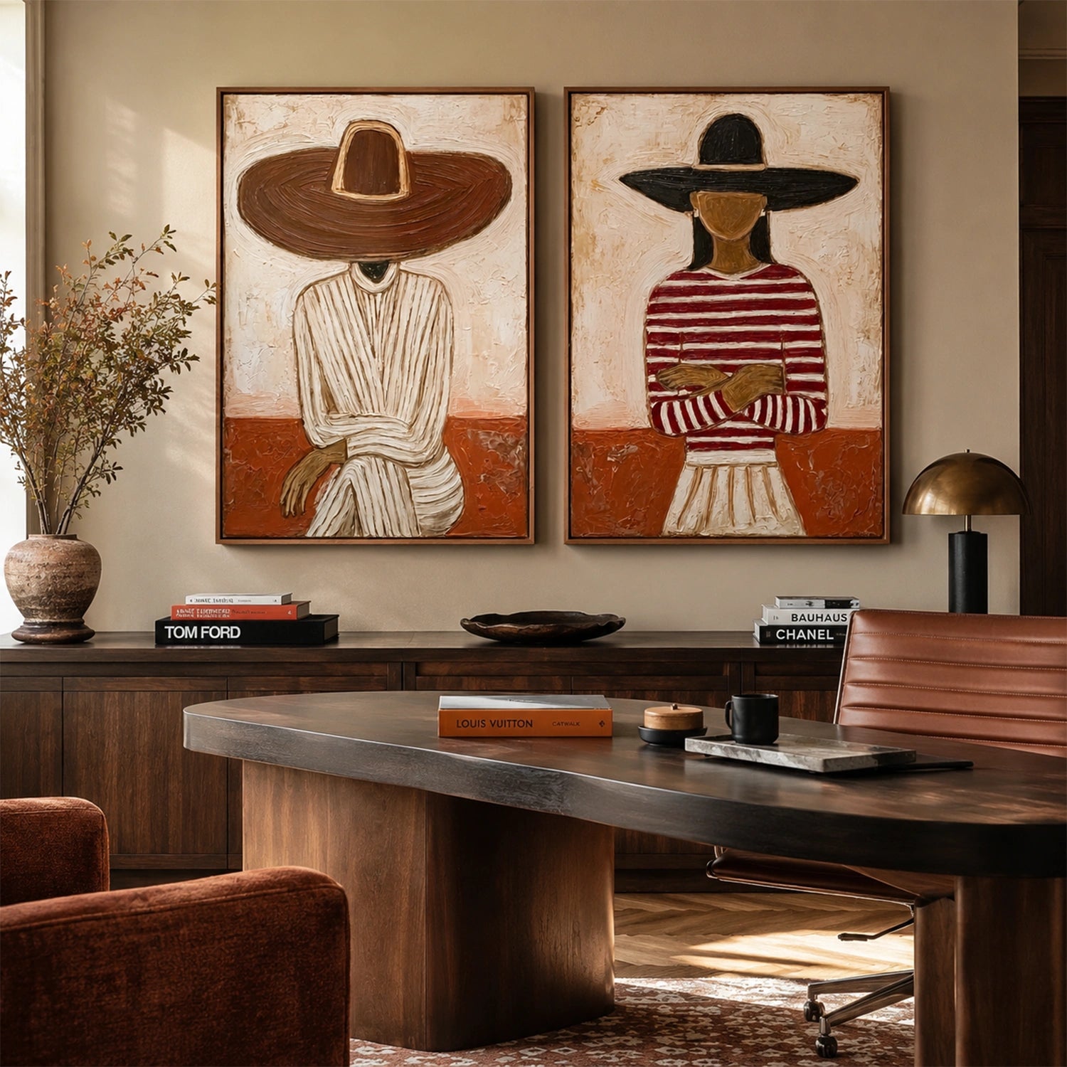 American Western Cowboy Art Set of 2 #VT200