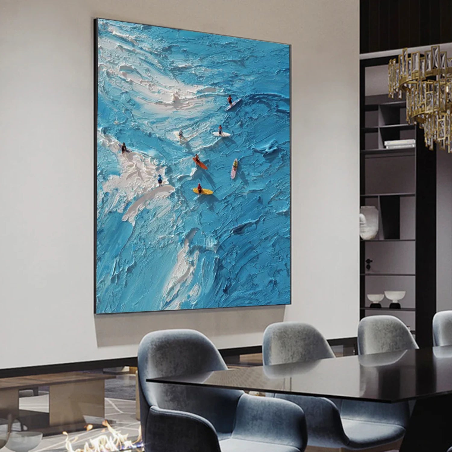 Surfing Sport Textured Wall Art #MS013