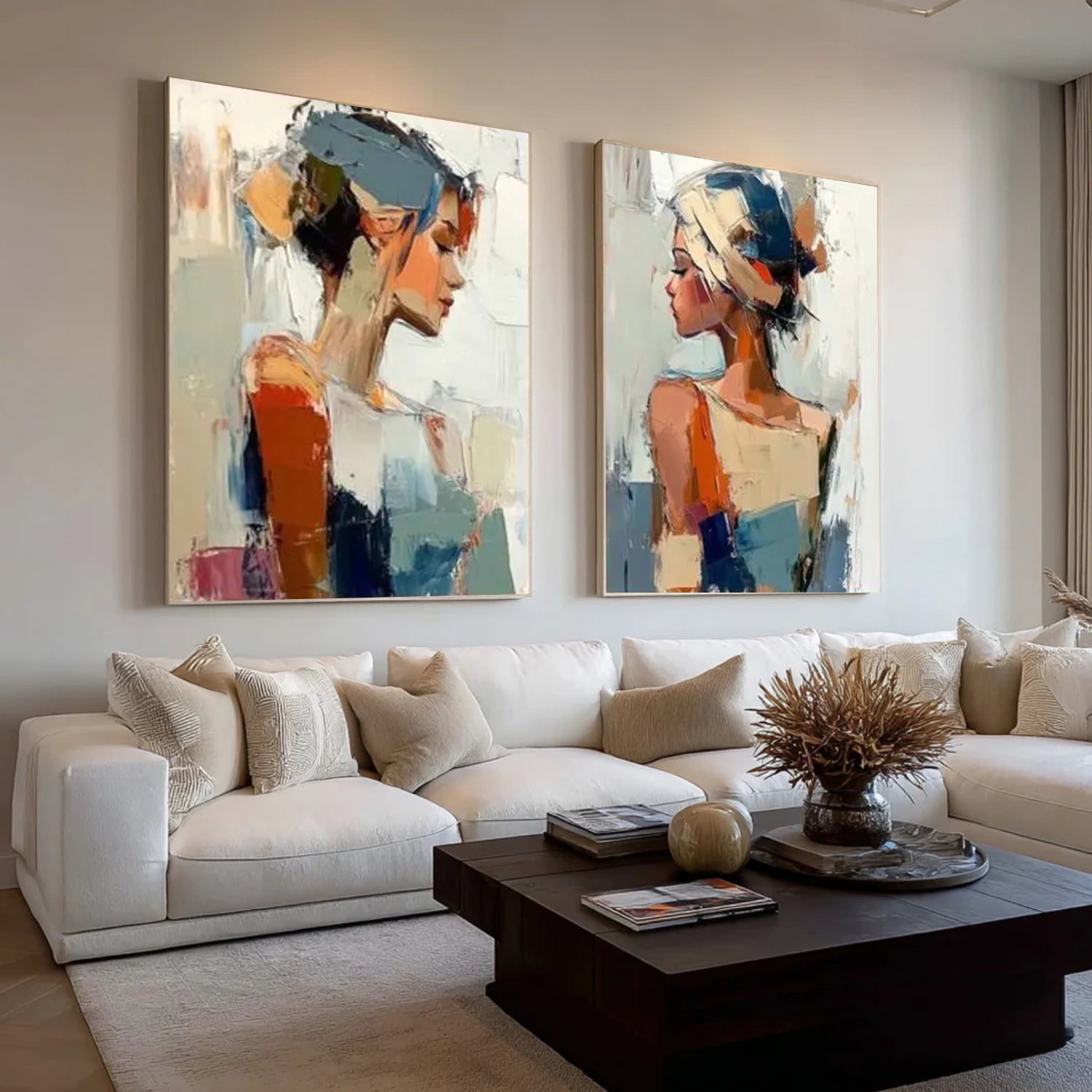 Abstract Portrait Canvas Art Set of 2 #AE070