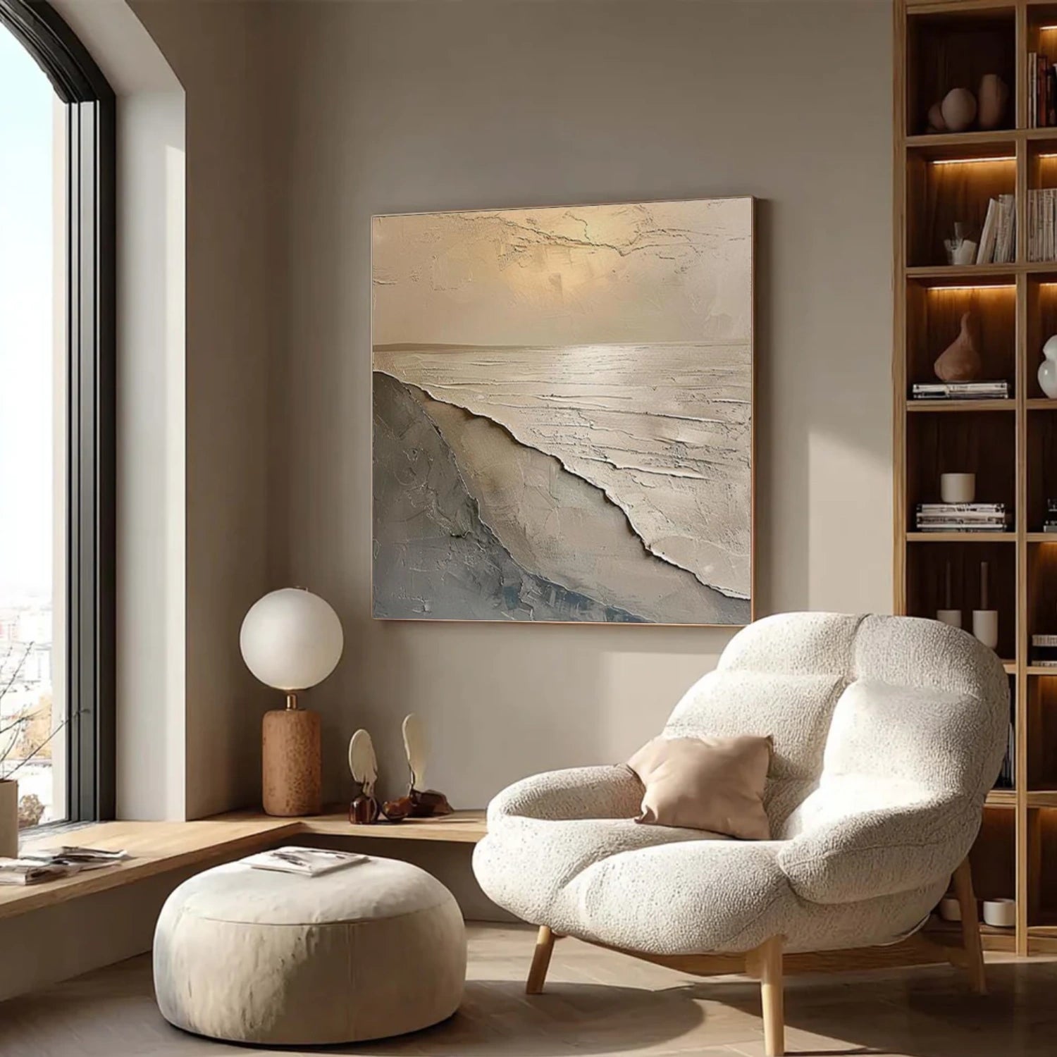 Ocean And Sky Abstract Textured Wall Art #OS135