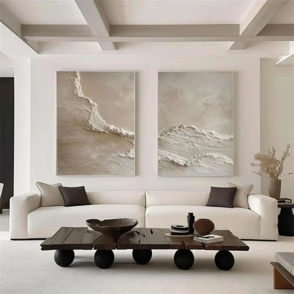 Ocean Textured Painting Canvas Set of 2 #OP029