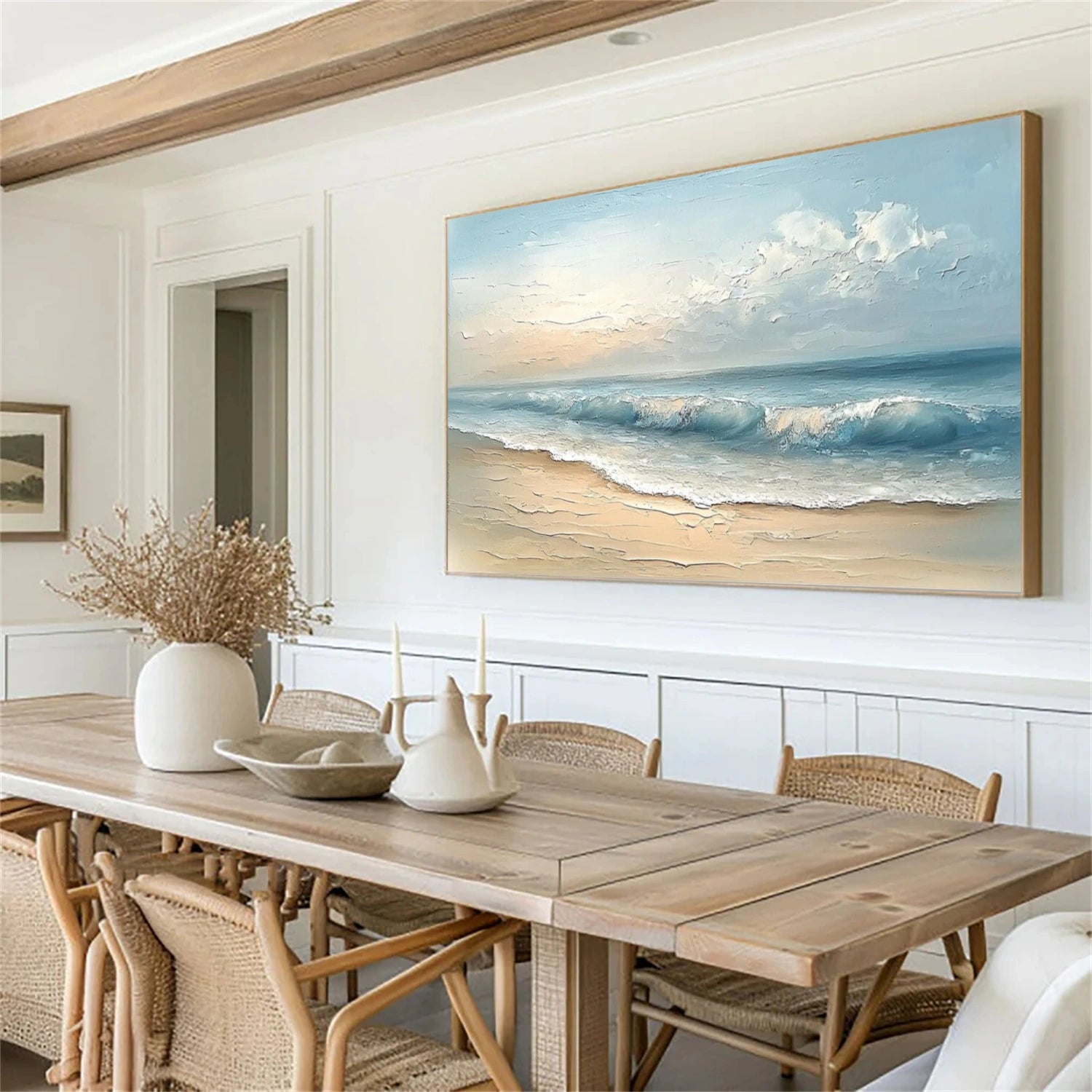 Ocean And Sky Abstract Textured Wall Art #OS098