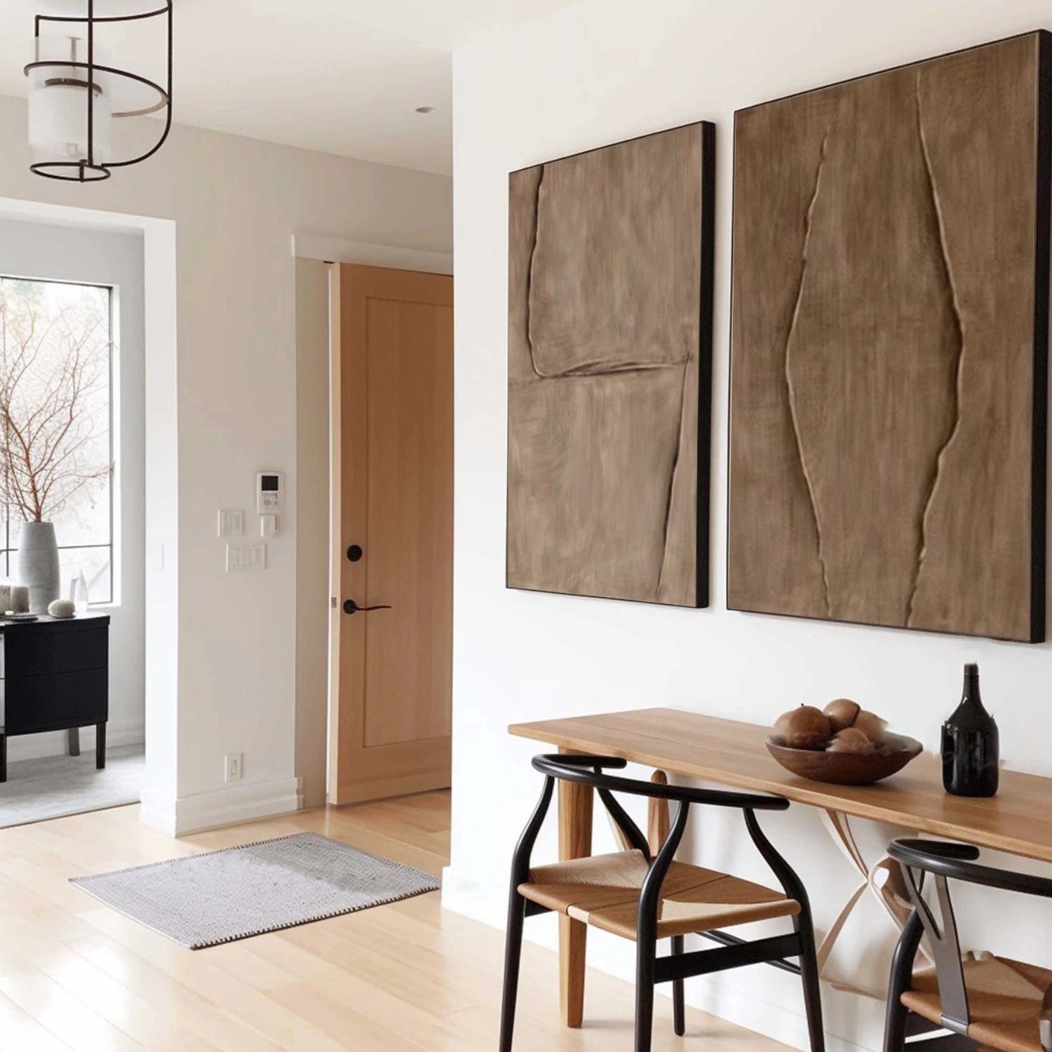 Brown Minimalist Textured Canvas Art Set of 2 #MT198