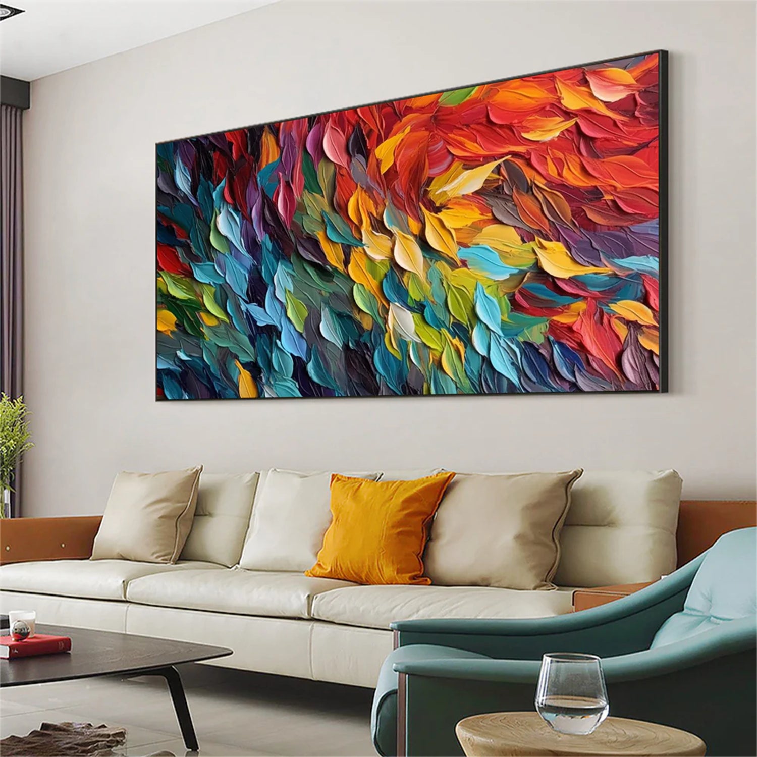 Colorful Abstract Textured Painting Canvas #AT034