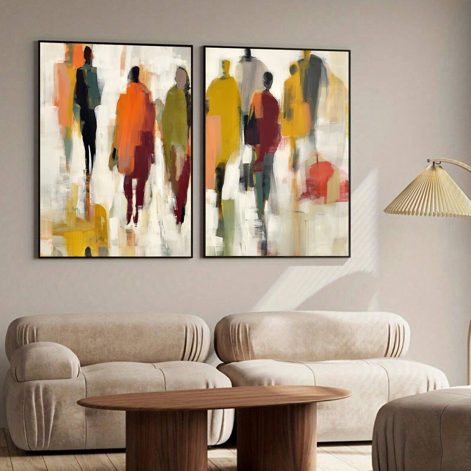 Colorful Abstract People Canvas Art Set of 2 #AE080