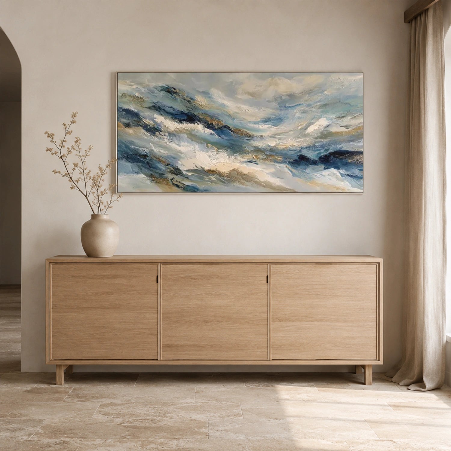 Ocean And Sky Abstract Textured Wall Art #OS200