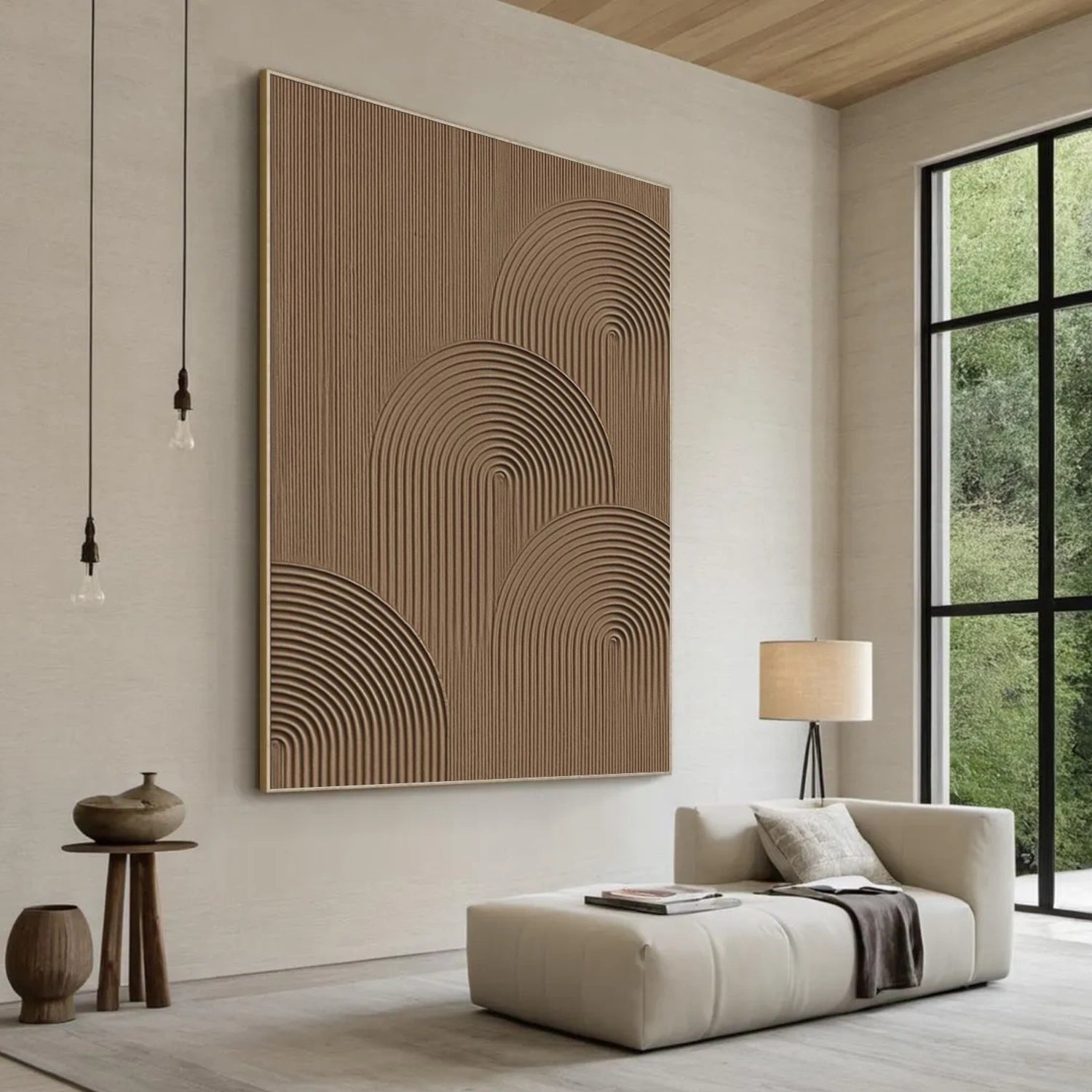 Brown Minimalist Textured Canvas Art #MT135